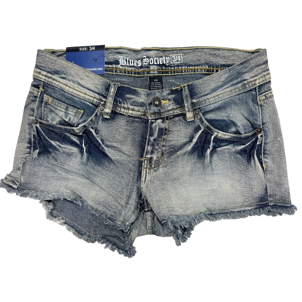 Blues Society Womens Low Rise Stretch Denim Micro Mini Shorts Size 3/4 - NWT